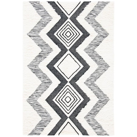 Safavieh 6 x 9 ft. Natura Hand Loomed Rectangle Area Rug, Ivory & Black NAT681A-6